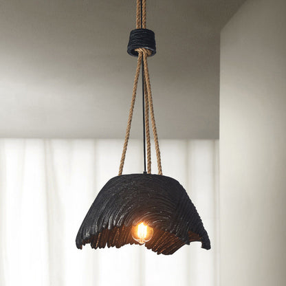 Traditional Vintage Round High Density Polystyrene 1-Light Chandelier For Living Room