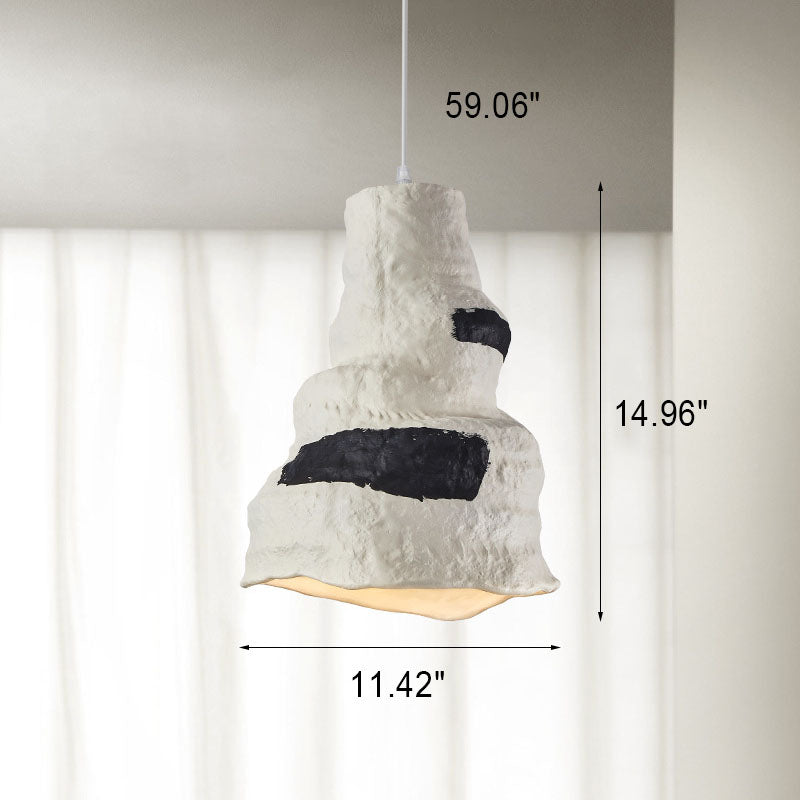 Japanese Wabi-sabi Pure White 1-Light Pendant Light