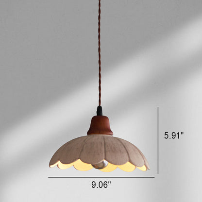 Modern Vintage Ceramic Solid Wood 1-Light Pendant Light