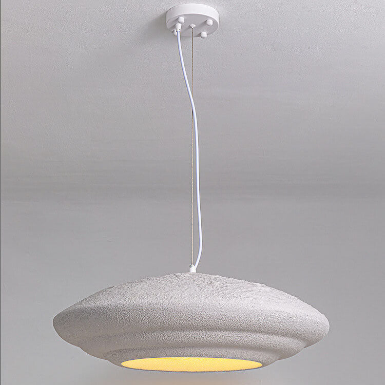 Modern Minimalist Creative Round Shell Cone Cream 1-Light Pendant Light