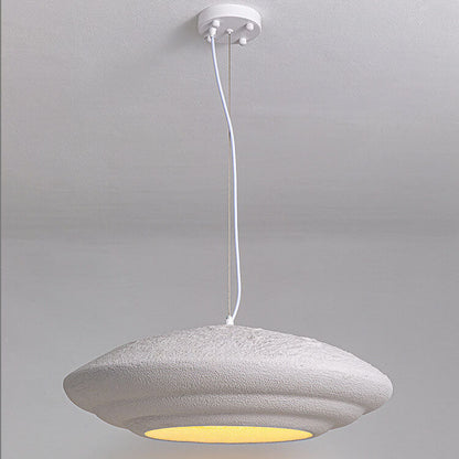 Modern Minimalist Creative Round Shell Cone Cream 1-Light Pendant Light