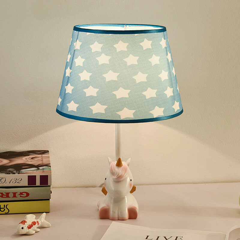 Nordic Fun Cartoon Pattern Resin Fabric Children 1-Light Table Lamp