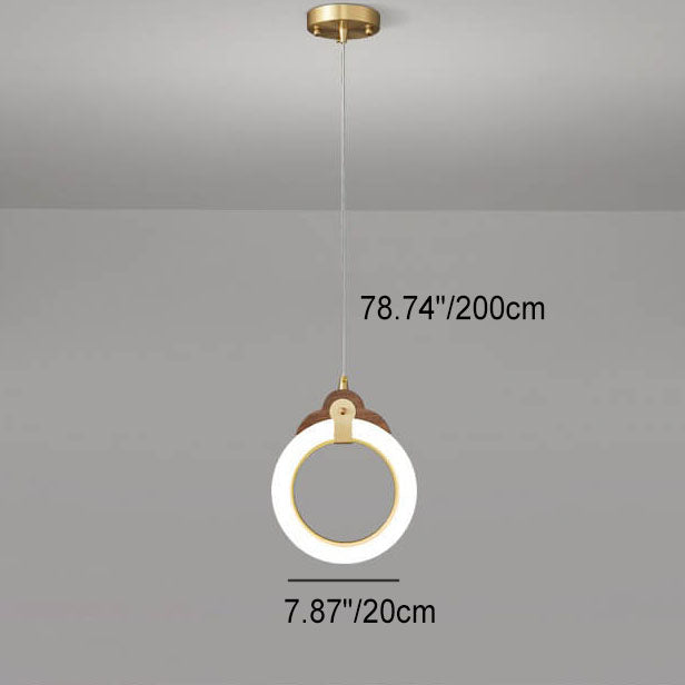 Modern Creative Personality Solid Wood LED Pendant Light