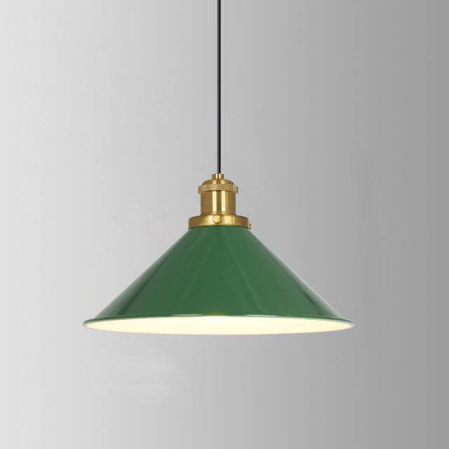 Industrial Vintage Green Iron Dome Cone 1-Light Pendant Light