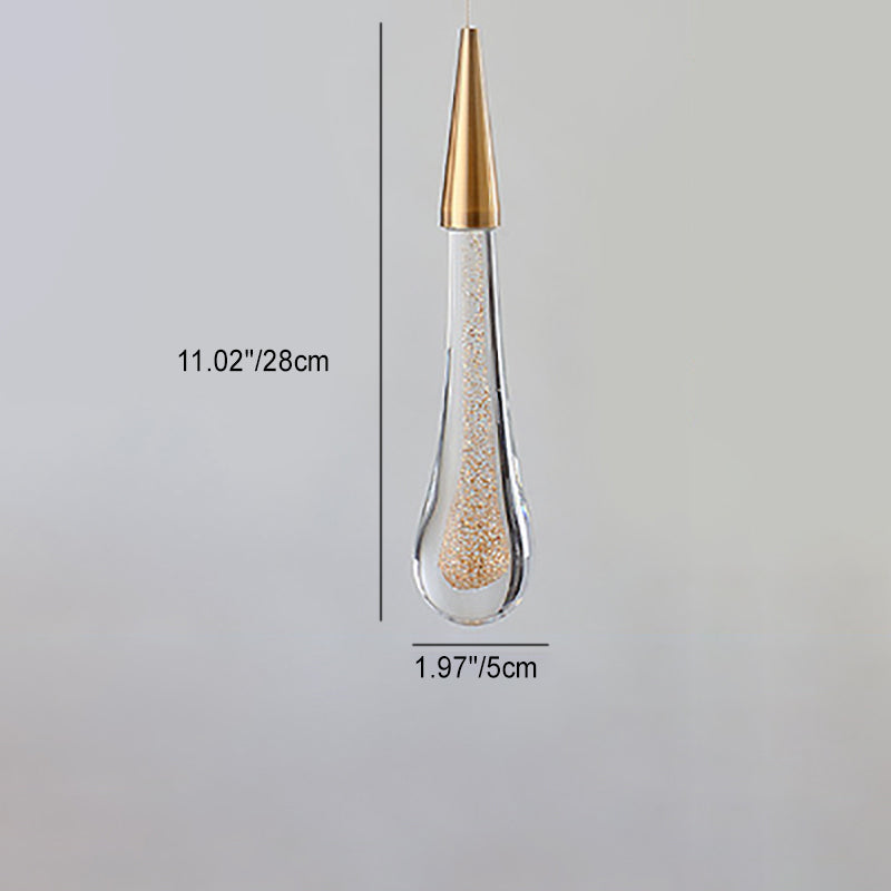 Modern Simplicity Iron Aluminum Crystal Drop Meteor Shower LED Pendant Light For Dining Room