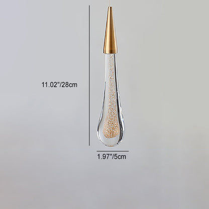 Modern Simplicity Iron Aluminum Crystal Drop Meteor Shower LED Pendant Light For Dining Room