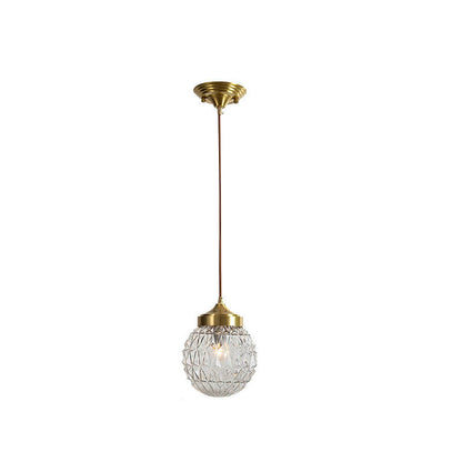 Nordic Light Luxury All-copper Glass Shade 1-Light Pendant Light