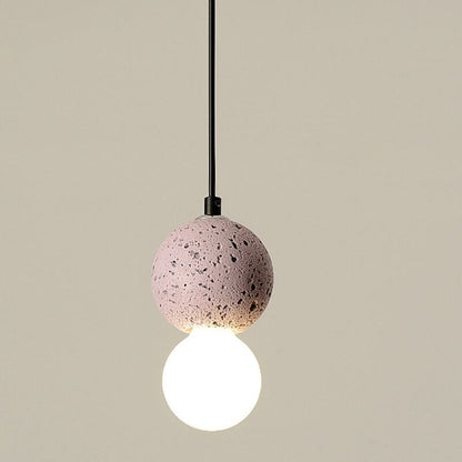 Contemporary Scandinavian Orb Terrazzo 1-Light Pendant Light For Bedroom