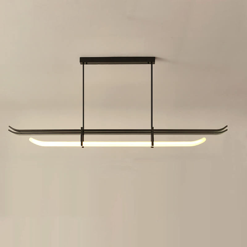 Chinese Retro Minimalist Wrought Iron Acrylic LED Island Light Pendant Light