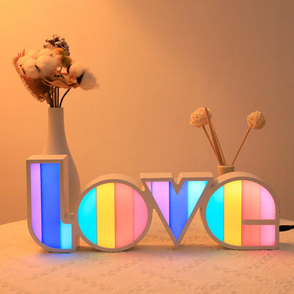 Modern Art Deco Waterproof PS LOVE Letter LED Table Lamp For Bedroom