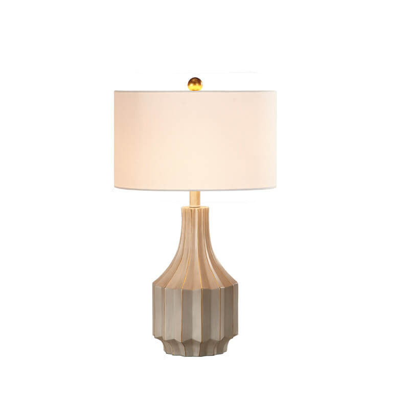 European Minimalist Solid Color Resin Fabric 1-Light Table Lamp