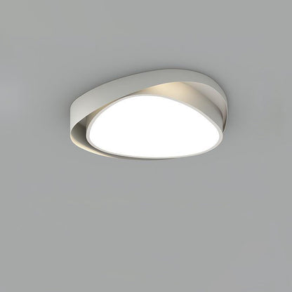 現代的なシンプルさを備えた鉄製アクリル製ラウンドシェードLEDフラッシュマウントシーリングライト（寝室用）