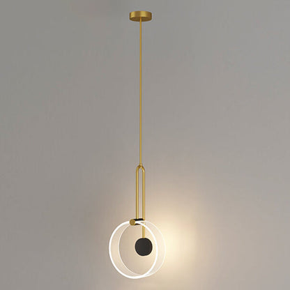 مصباح معلق LED طويل الخط بتصميم حلقة إبداعية فاخرة من Nordic Light 