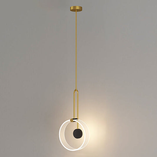 مصباح معلق LED طويل الخط بتصميم حلقة إبداعية فاخرة من Nordic Light 