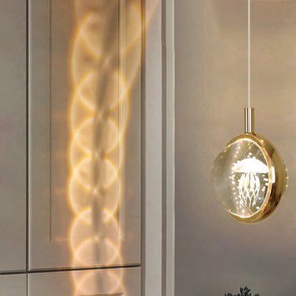 مصباح LED معلق متعدد الأنماط على شكل كرة بلورية ثلاثية الأبعاد إبداعي 