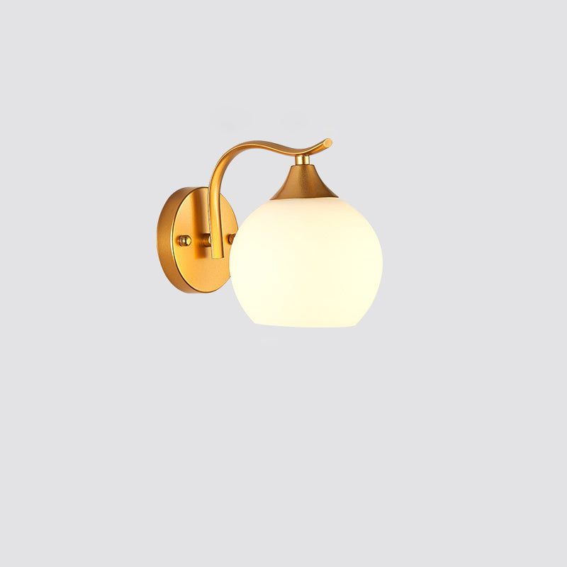 Modern Simplicity Iron Glass Ball 1/2 Light Wall Sconce Lamp For Bedside