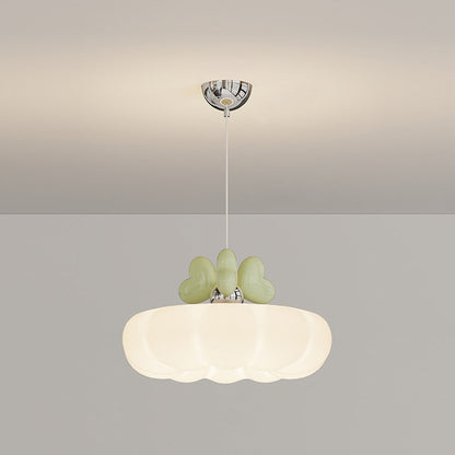 Contemporary Creative Clouds Love Iron Resin Glass LED Pendant Light For Bedroom