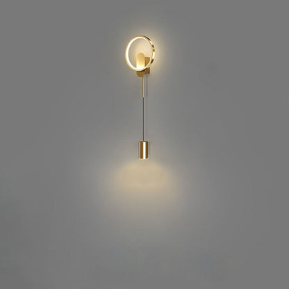 Modern Luxury Wrought Iron Acrylic Cylinder LED Wall Sconce Lamp For Living Room