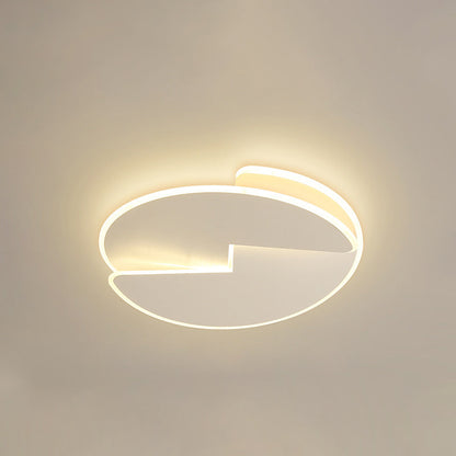 Modern Minimalist Round Acrylic Iron Shade LED Flush Mount Ceiling Light For Bedroom