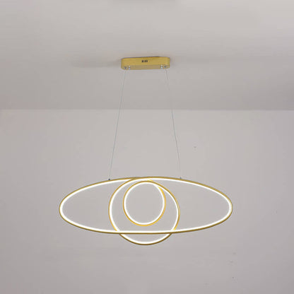 Modern Creative Island Light Round Ring Aluminum Silicone LED Chandelier