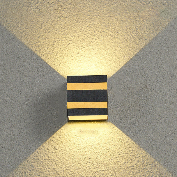 Outdoor Minimalist Square Cube Aluminum Waterproof LED Wall Sconce Lamp