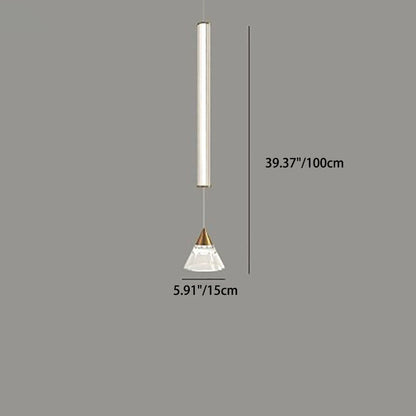 Modern Minimalist Straight Line Iron Glass LED Pendant Light For Living Room
