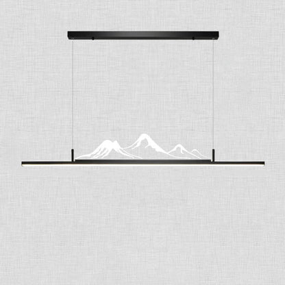Chinese Style Retro Long Strip Mountain Peak Design Decorative LED Chandelier