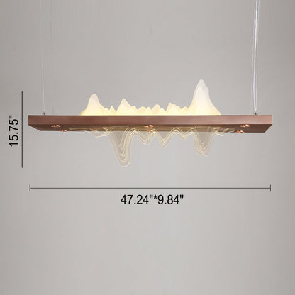 Modern Chinese Acrylic Landscape Design Island Light Zen LED Chandelier