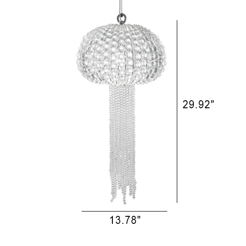 Modern Light Luxury Glass Jellyfish Shape 1-Light Pendant Light
