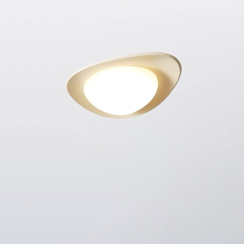 モダンでミニマリストな石畳楕円形樹脂PE LEDフラッシュマウントシーリングライト（寝室用） 