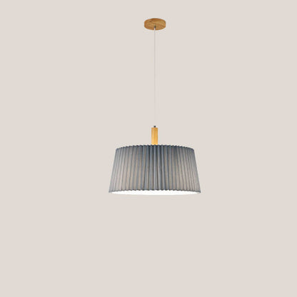 Nordic Minimalist Solid Color Solid Wood Fabric 1-Light Pendant Light