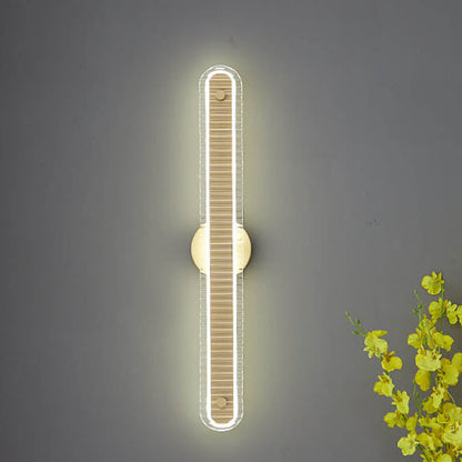 مصباح حائط LED زجاجي نحاسي طويل فاخر عصري 