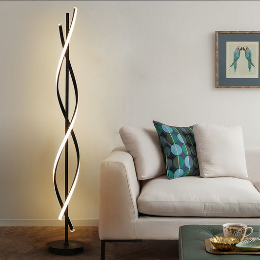 Minimalist 1-Light Spiral LED Standing Floor Lamps