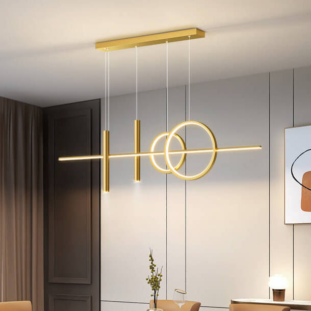 ثريا جزيرة LED مصنوعة من شريط سيليكون حديدي بتصميم عصري بسيط لغرفة الطعام 
