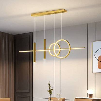 ثريا جزيرة LED مصنوعة من شريط سيليكون حديدي بتصميم عصري بسيط لغرفة الطعام 