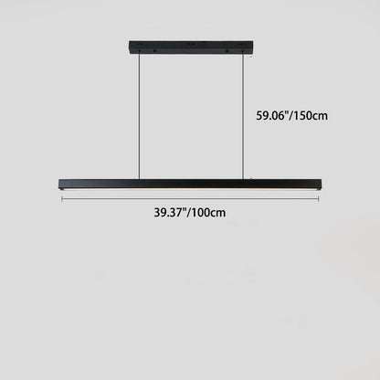 Modern Minimalist Long Aluminum Acrylic LED Island Light Pendant Light For Dining Room