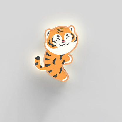 Contemporary Nordic Cartoon Rabbit Tiger Acrylic Design Iron LED Wall Sconce Lamp For Living Room