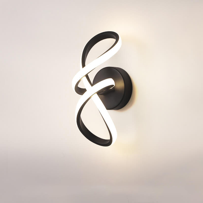 مصباح حائط LED من الألومنيوم بتصميم خط ملتوي بسيط على الطراز الاسكندنافي 