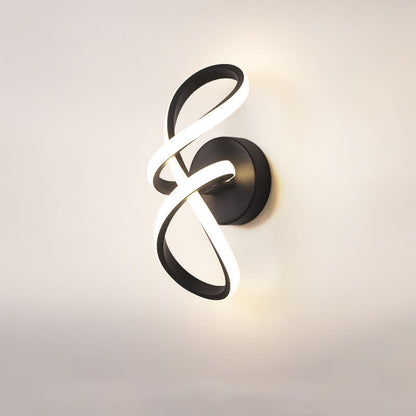 مصباح حائط LED من الألومنيوم بتصميم خط ملتوي بسيط على الطراز الاسكندنافي 