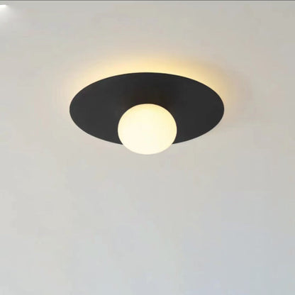مصباح سقف LED دائري معدني معاصر من البولي إيثيلين بتصميم اسكندنافي، مثبت في السقف للممر 