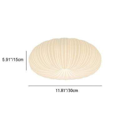Modern Minimalist PE Pumpkin Shade Hardware LED Flush Mount Ceiling Light For Living Room