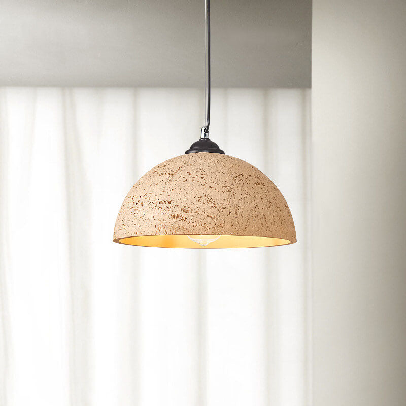Minimalist Resin Round Dome Hand Sculpted 1-Light Pendant Light