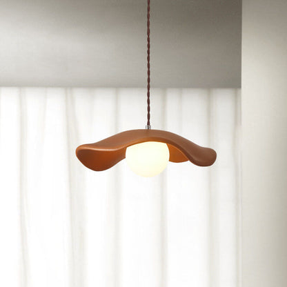 Macaron Cream Dome Wave Design Resin 1-Light Pendant Light