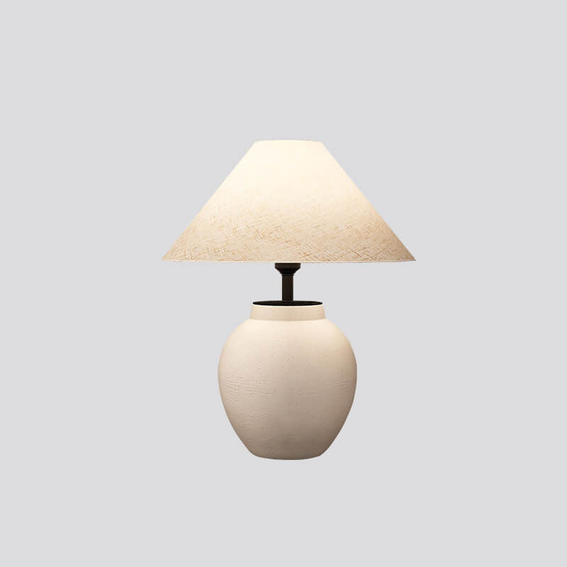 Modern Japanese Metal Ceramic Pot 1-Light Table Lamp