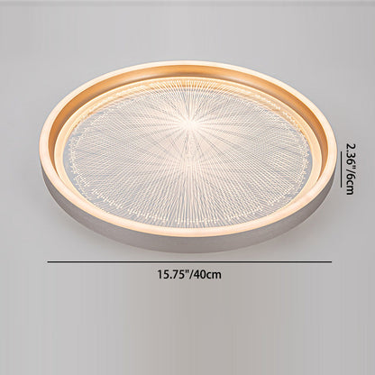 Modern Minimalist Round Fireworks Windmill Acrylic Aluminum LED Flush Mount Ceiling Light For Bedroom