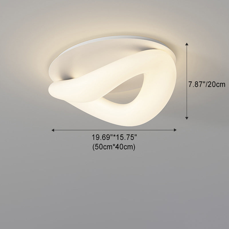 مصباح سقف LED بتصميم عصري بسيط من البولي إيثيلين المموج ذو حلقة مثبتة في السقف لغرفة النوم