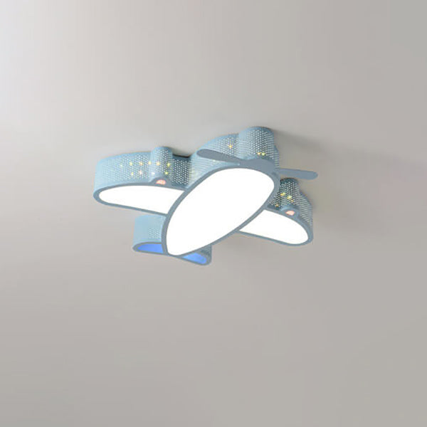 Cartoon Creative Luminous Aircraft Design LED Flush Mount Ceiling Light