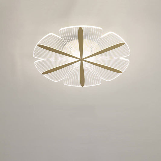 Modern Creative Clear Acrylic Round Flower LED Flush Mount Ceiling Light