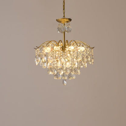 Contemporary Scandinavian Branch Crystal Iron 6/10/11/14 Light Chandelier For Bedroom