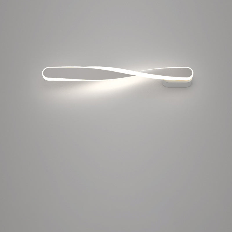 مصباح حائط LED طويل من الألومنيوم والسيليكون بتصميم حلزوني عصري بسيط لغرفة المعيشة 